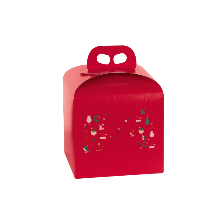 Scatole porta panettone fibra rosso- Printcentral - - -