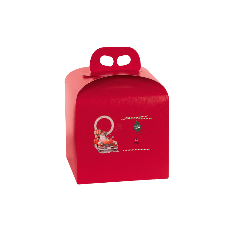 Scatole porta panettone fibra rosso- Printcentral - - -