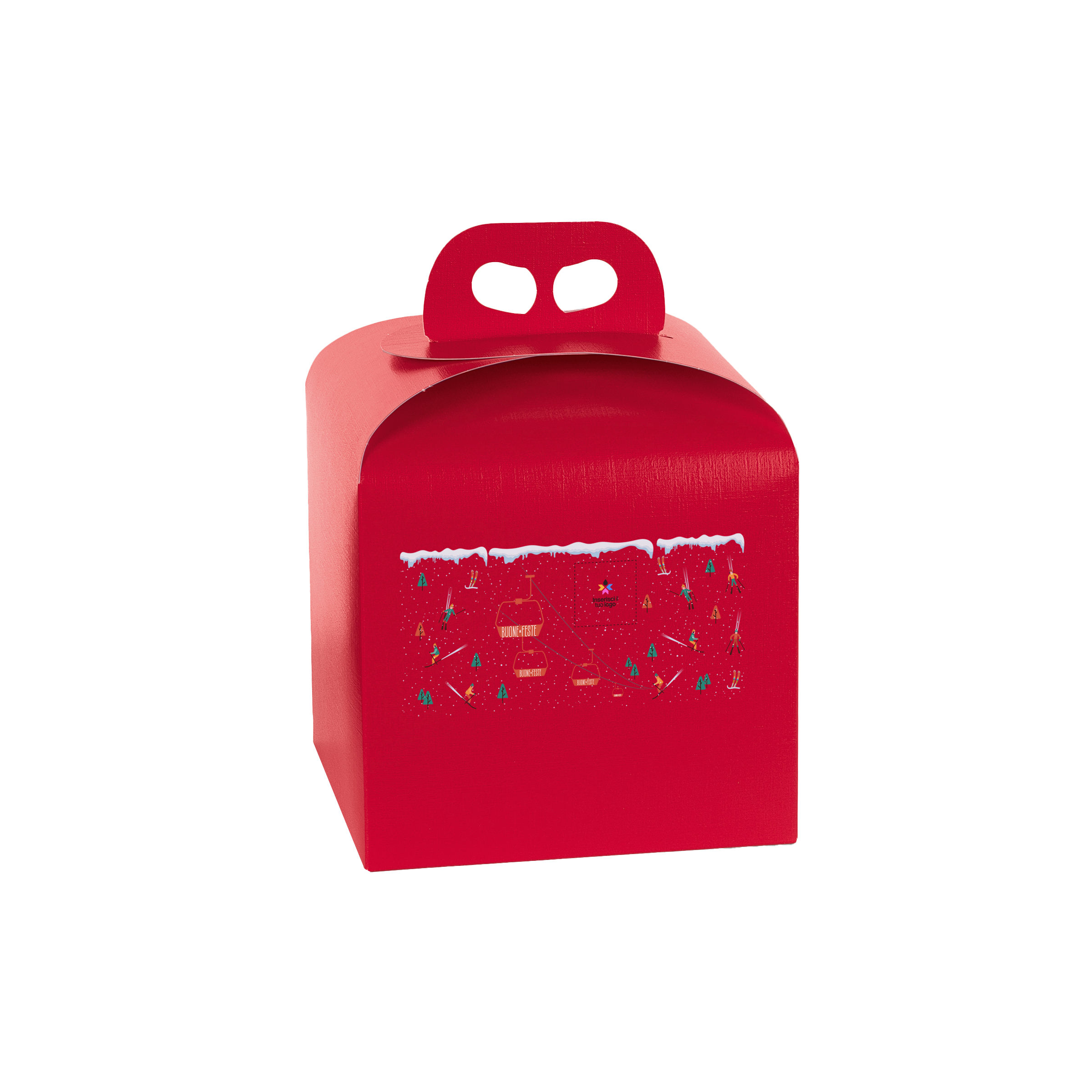 Scatole porta panettone fibra rosso- Printcentral - - -