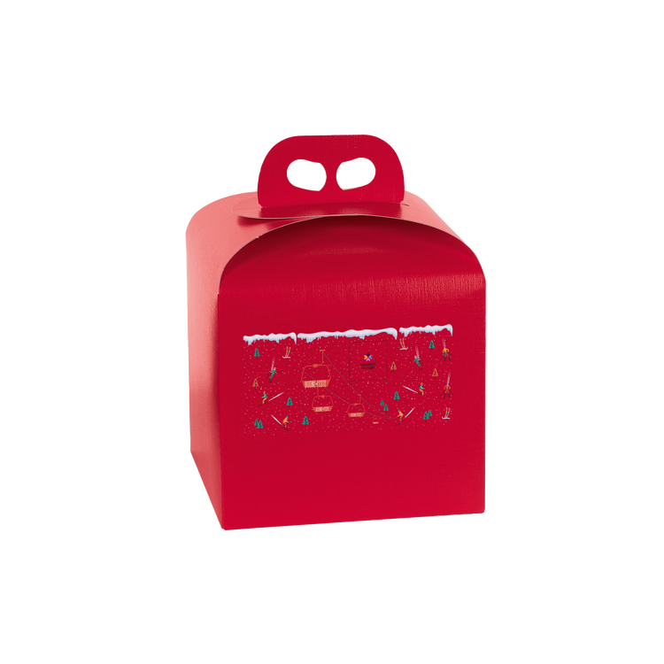 Scatole porta panettone fibra rosso- Printcentral - - -