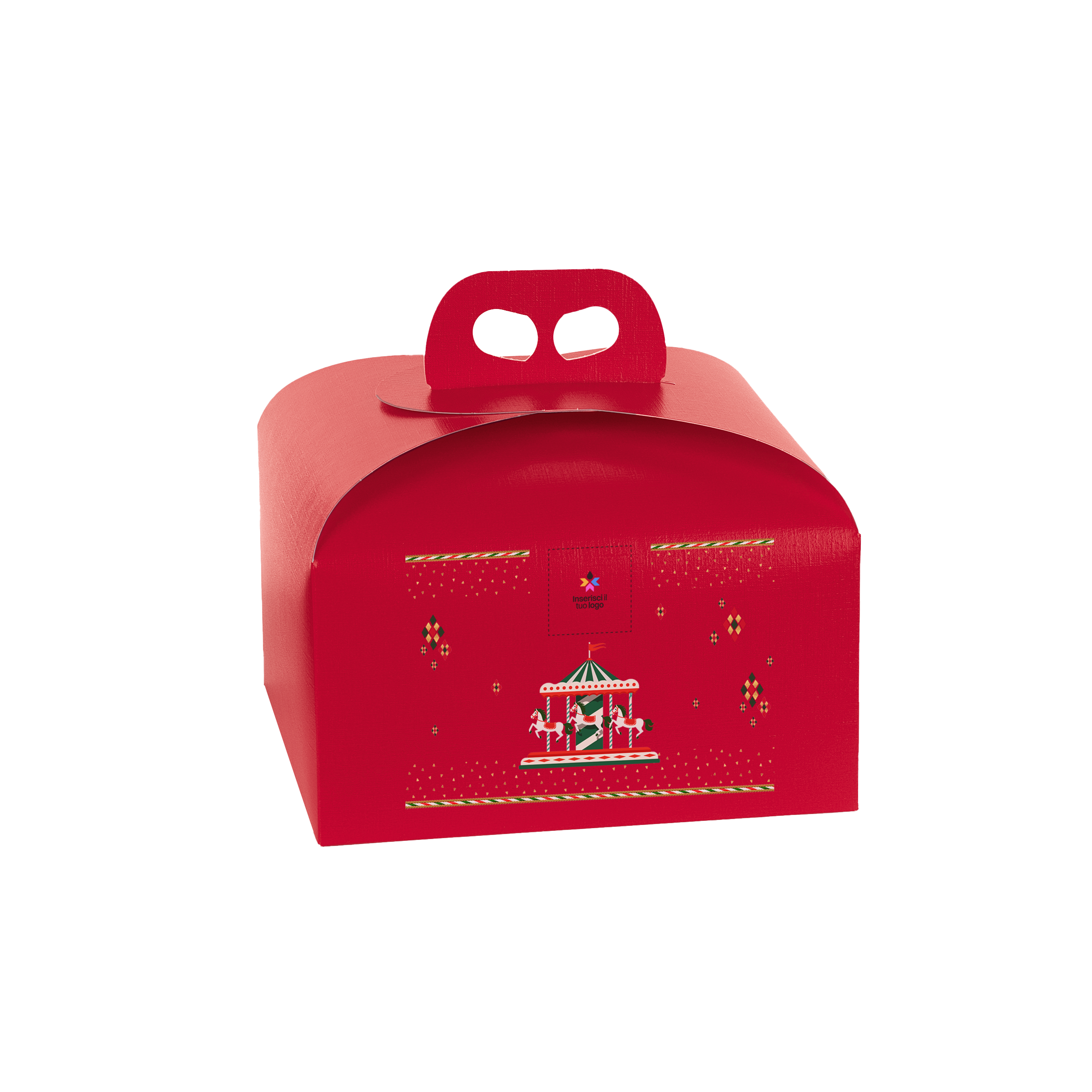 Scatole porta panettone fibra rosso- Printcentral - - -