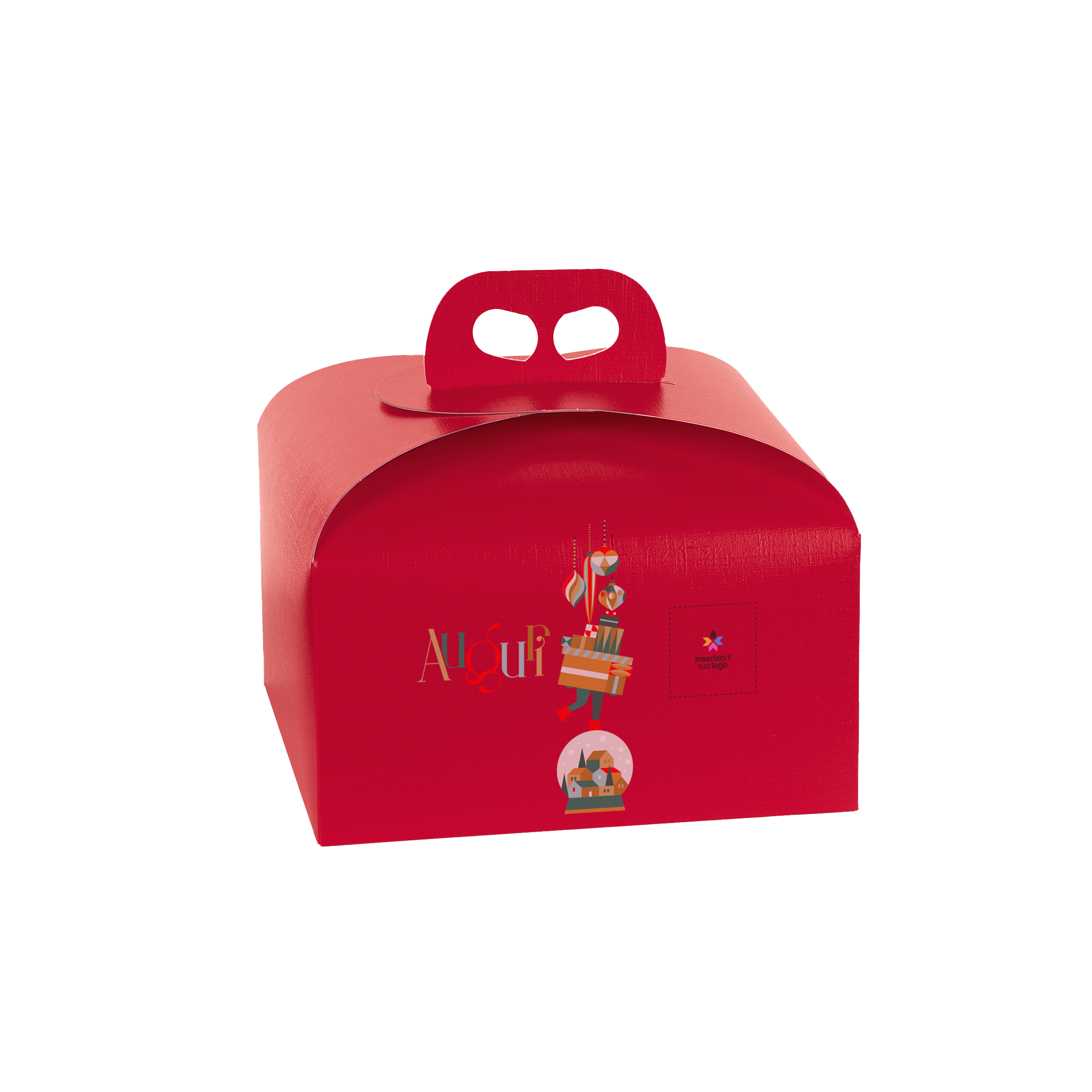 Scatole porta panettone fibra rosso- Printcentral - - -