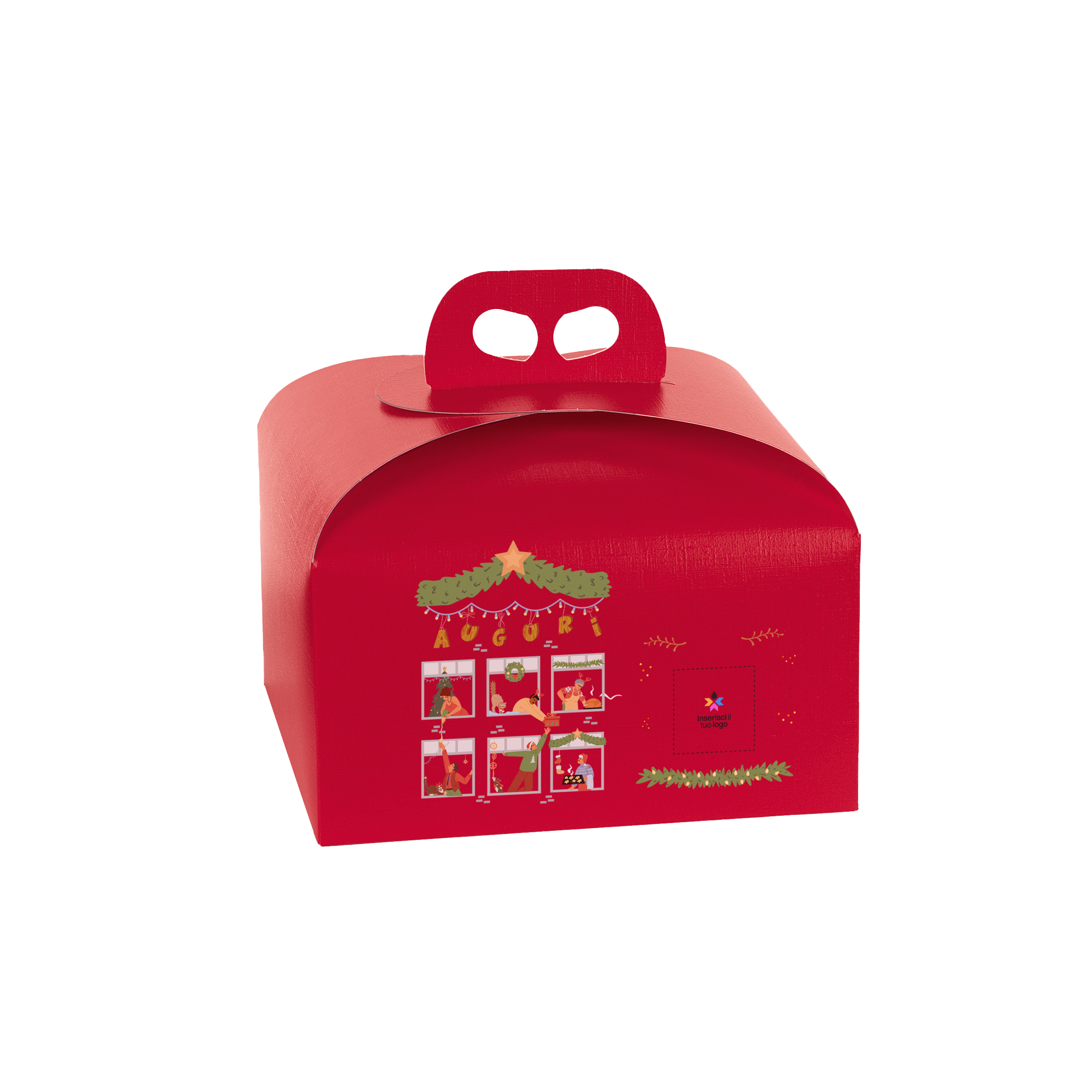 Scatole porta panettone fibra rosso- Printcentral - - -