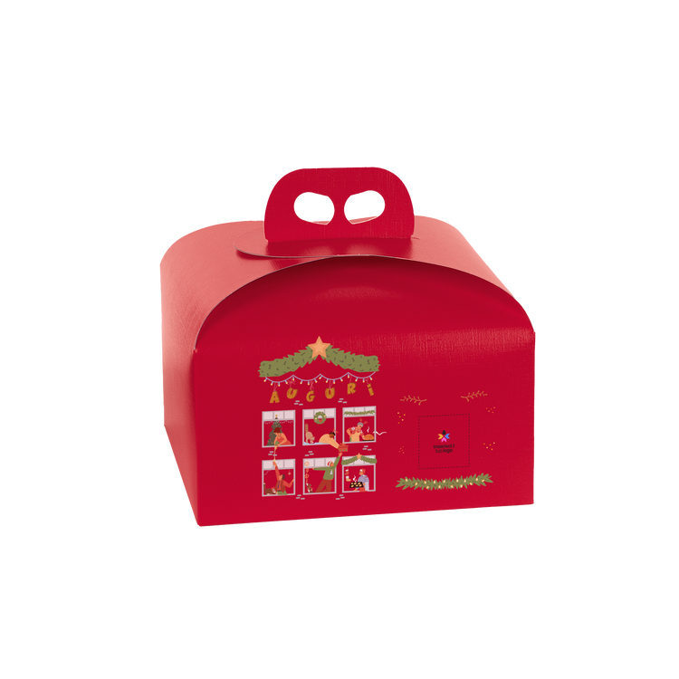 Scatole porta panettone fibra rosso- Printcentral - - -