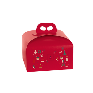 Scatole porta panettone fibra rosso- Printcentral - - -