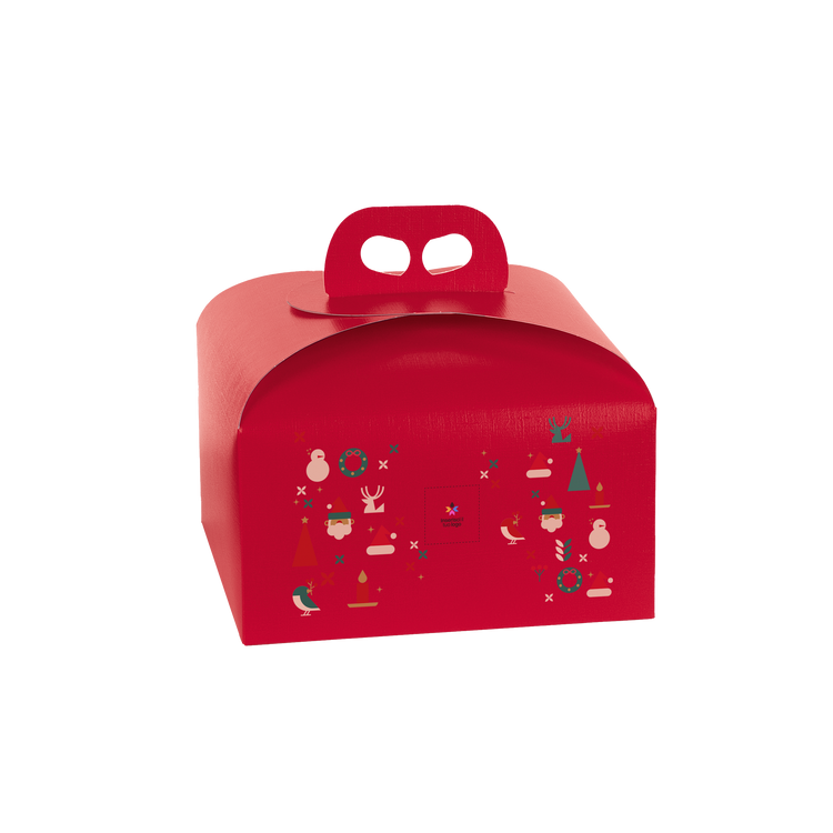 Scatole porta panettone fibra rosso- Printcentral - - -