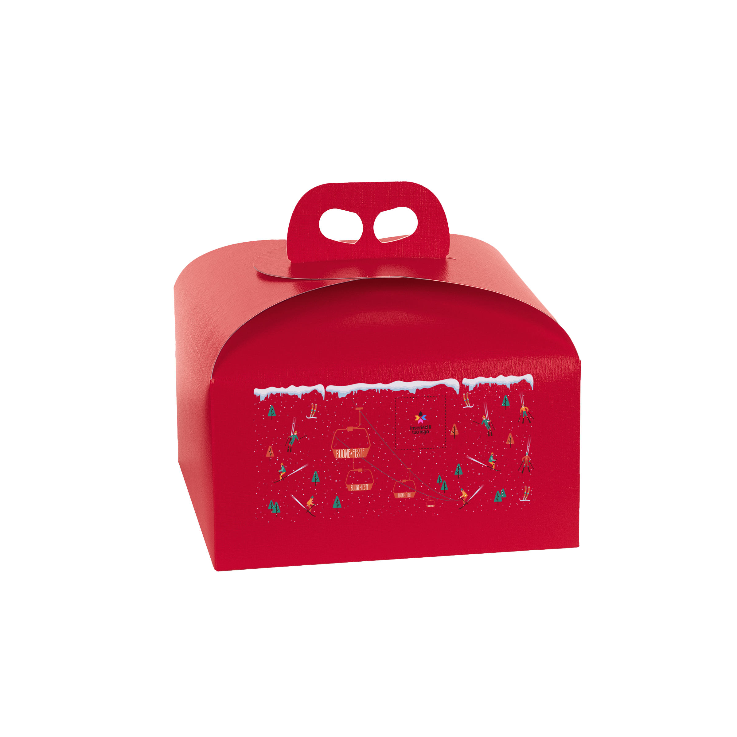 Scatole porta panettone fibra rosso- Printcentral - - -