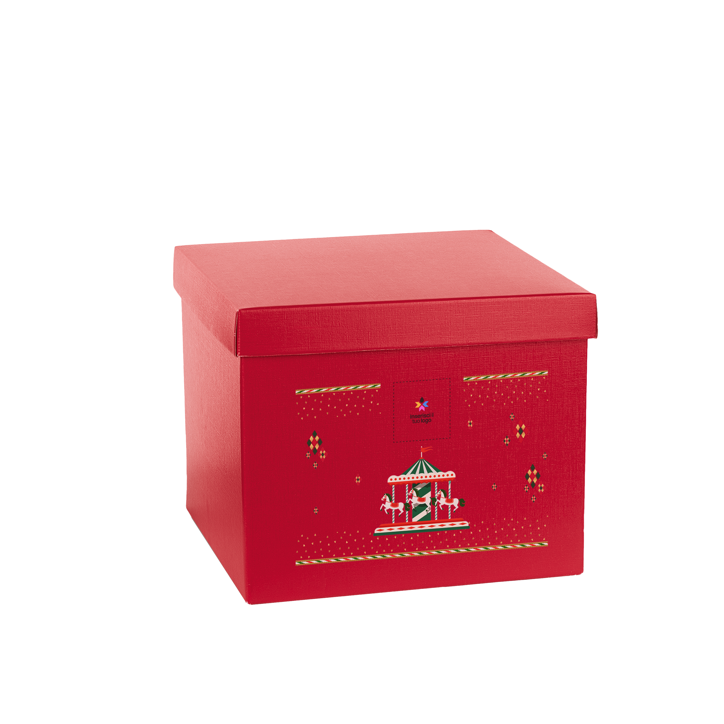 Scatole per confezioni fondo + coperchio fibra rosso- Printcentral - - -