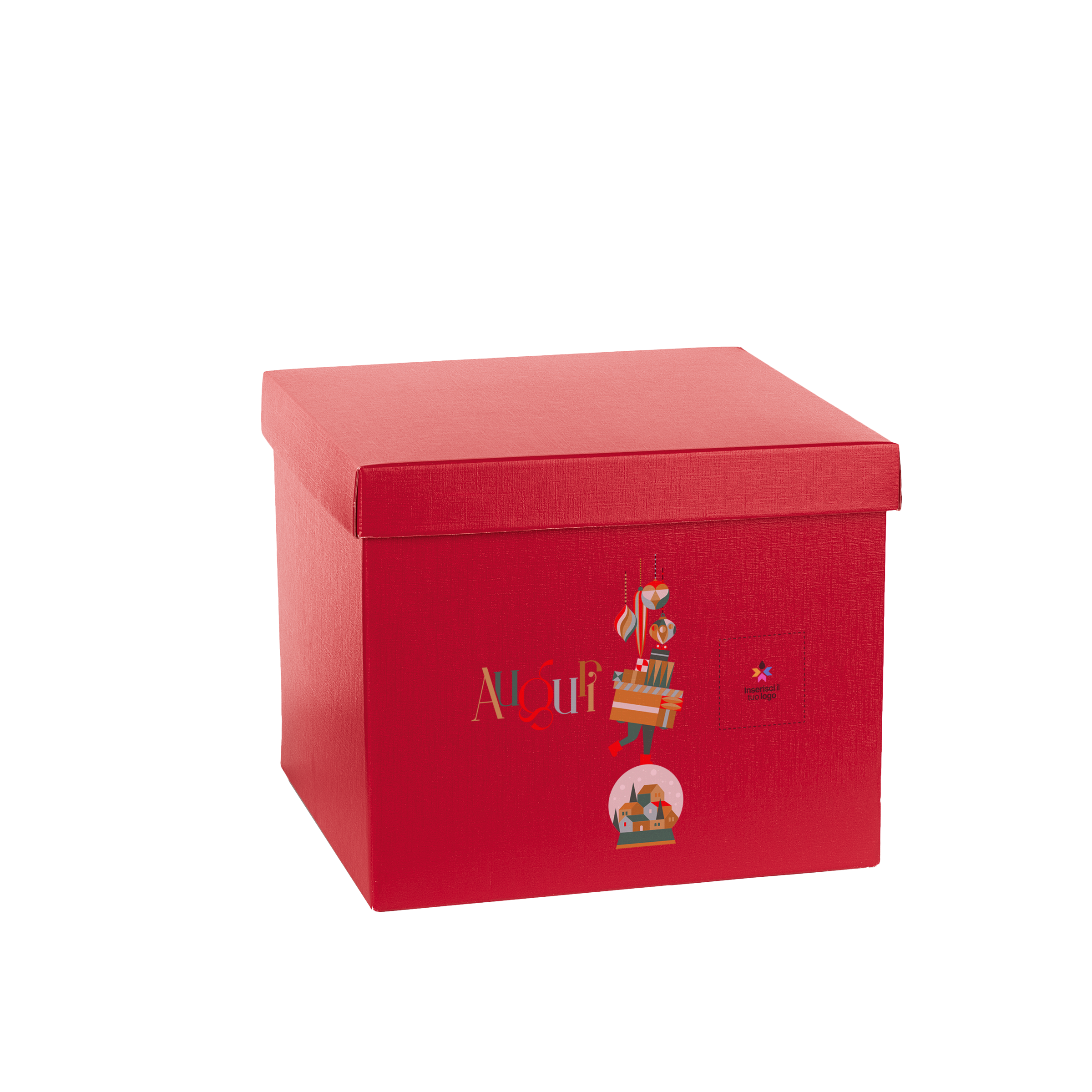 Scatole per confezioni fondo + coperchio fibra rosso- Printcentral - - -