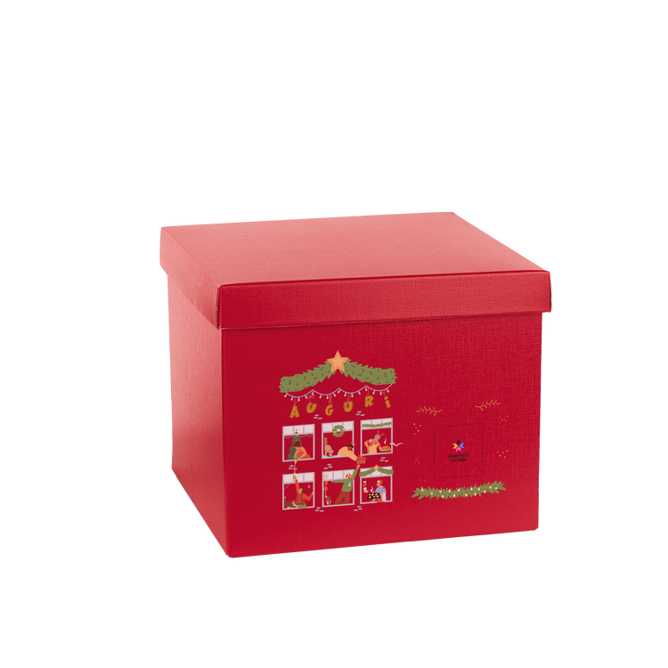 Scatole per confezioni fondo + coperchio fibra rosso- Printcentral - - -