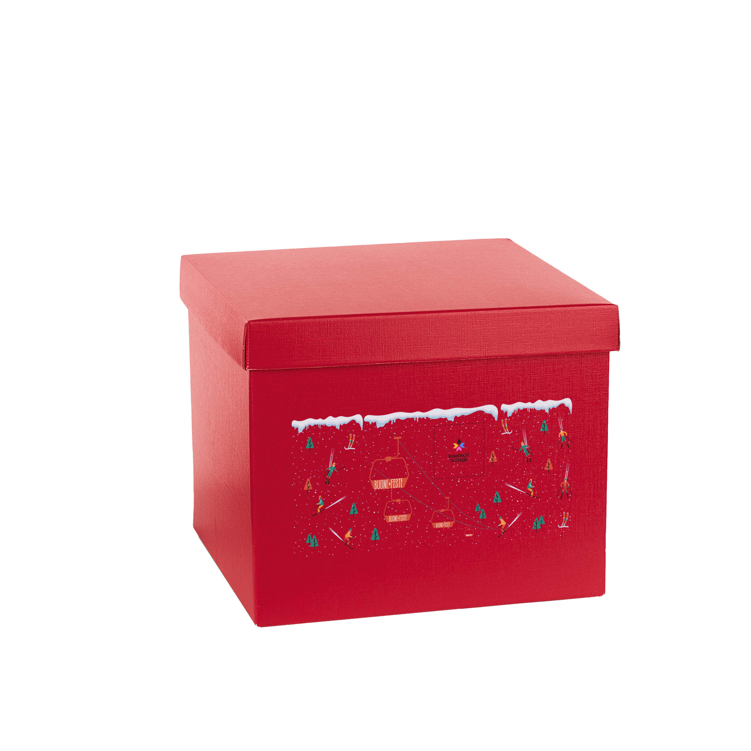Scatole per confezioni fondo + coperchio fibra rosso- Printcentral - - -
