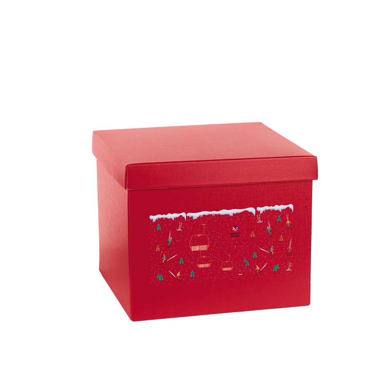 Scatole per confezioni fondo + coperchio fibra rosso- Printcentral - - -