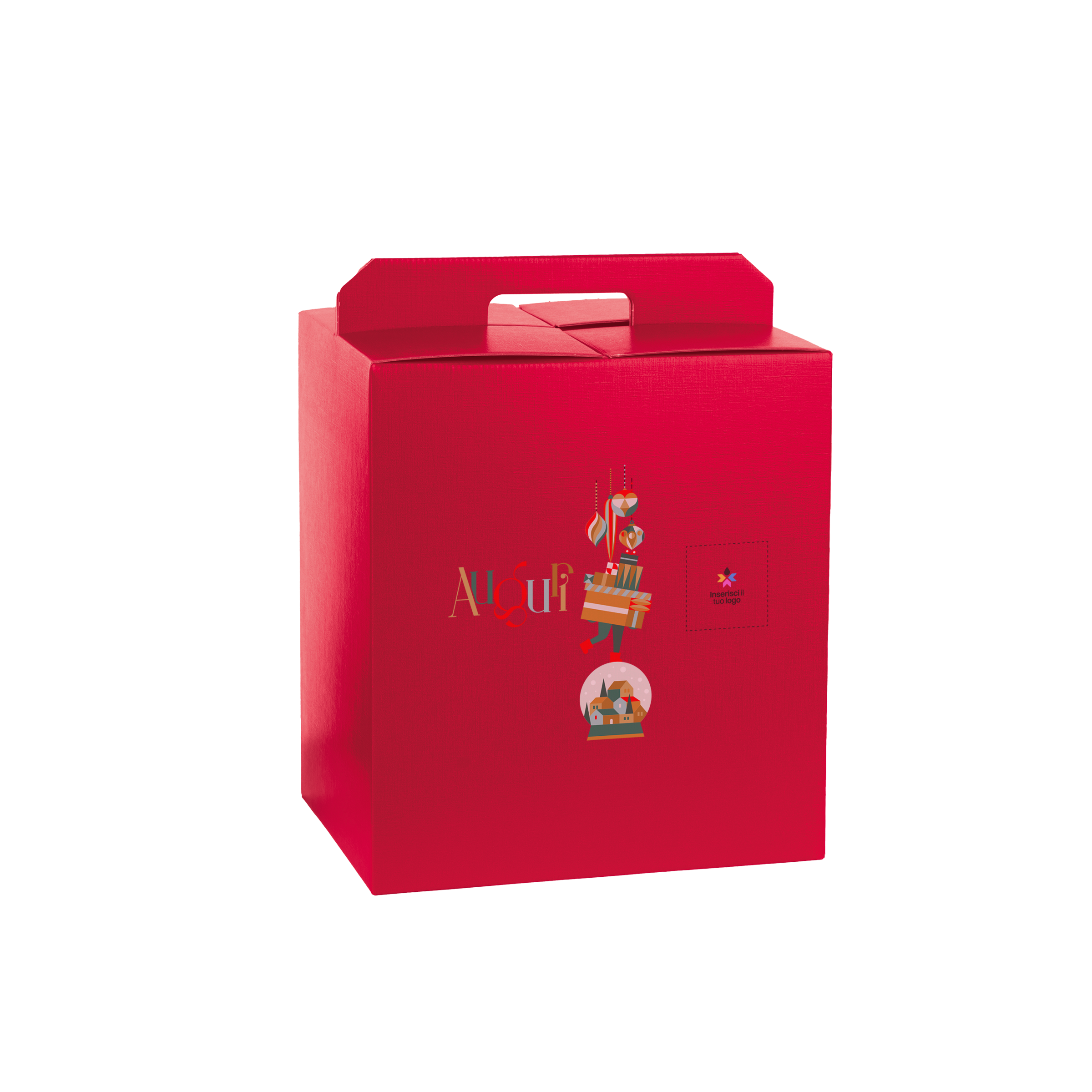 Scatole porta panettone + bottiglie fibra rosso- Printcentral - - -