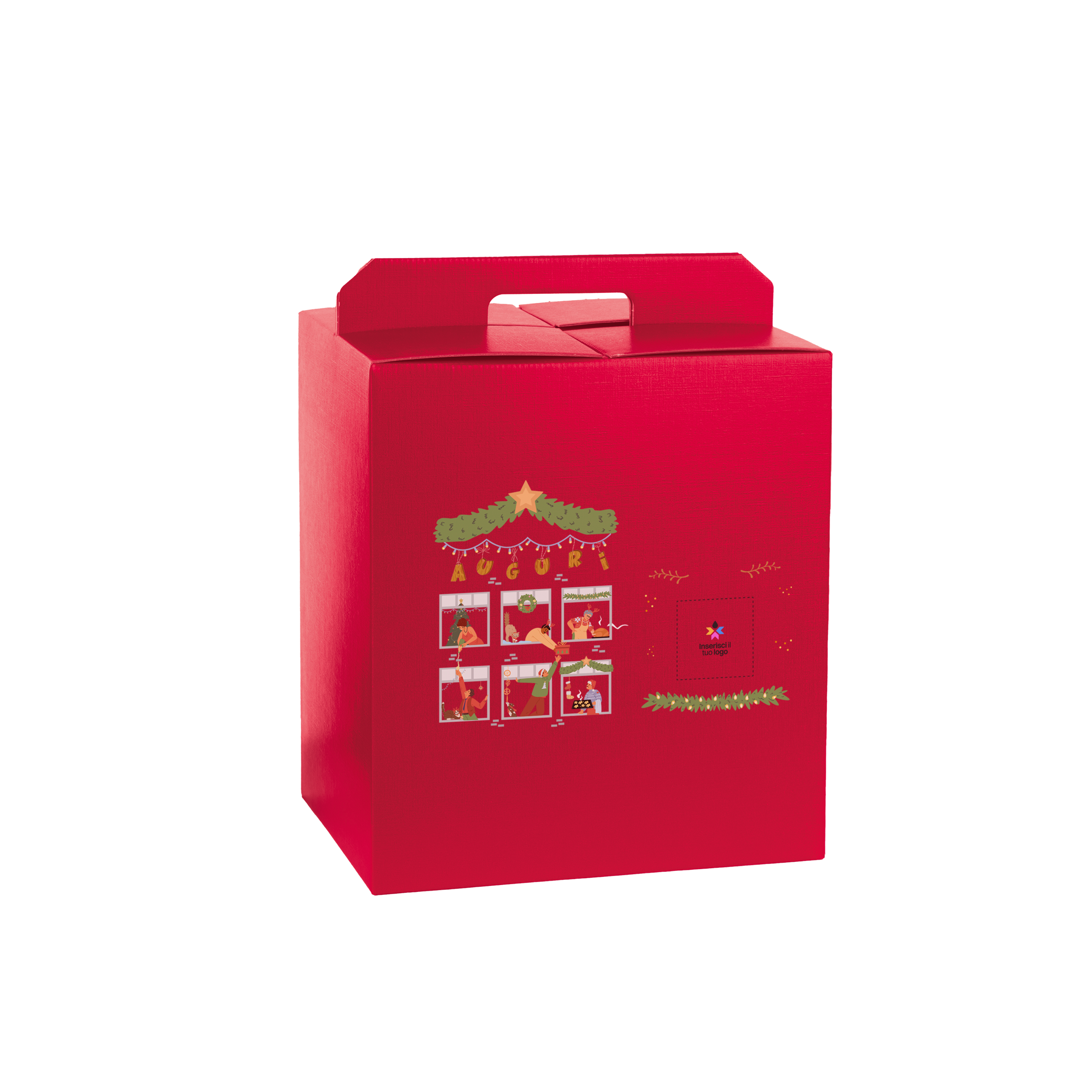 Scatole porta panettone + bottiglie fibra rosso- Printcentral - - -