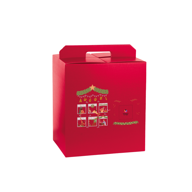 Scatole porta panettone + bottiglie fibra rosso- Printcentral - - -