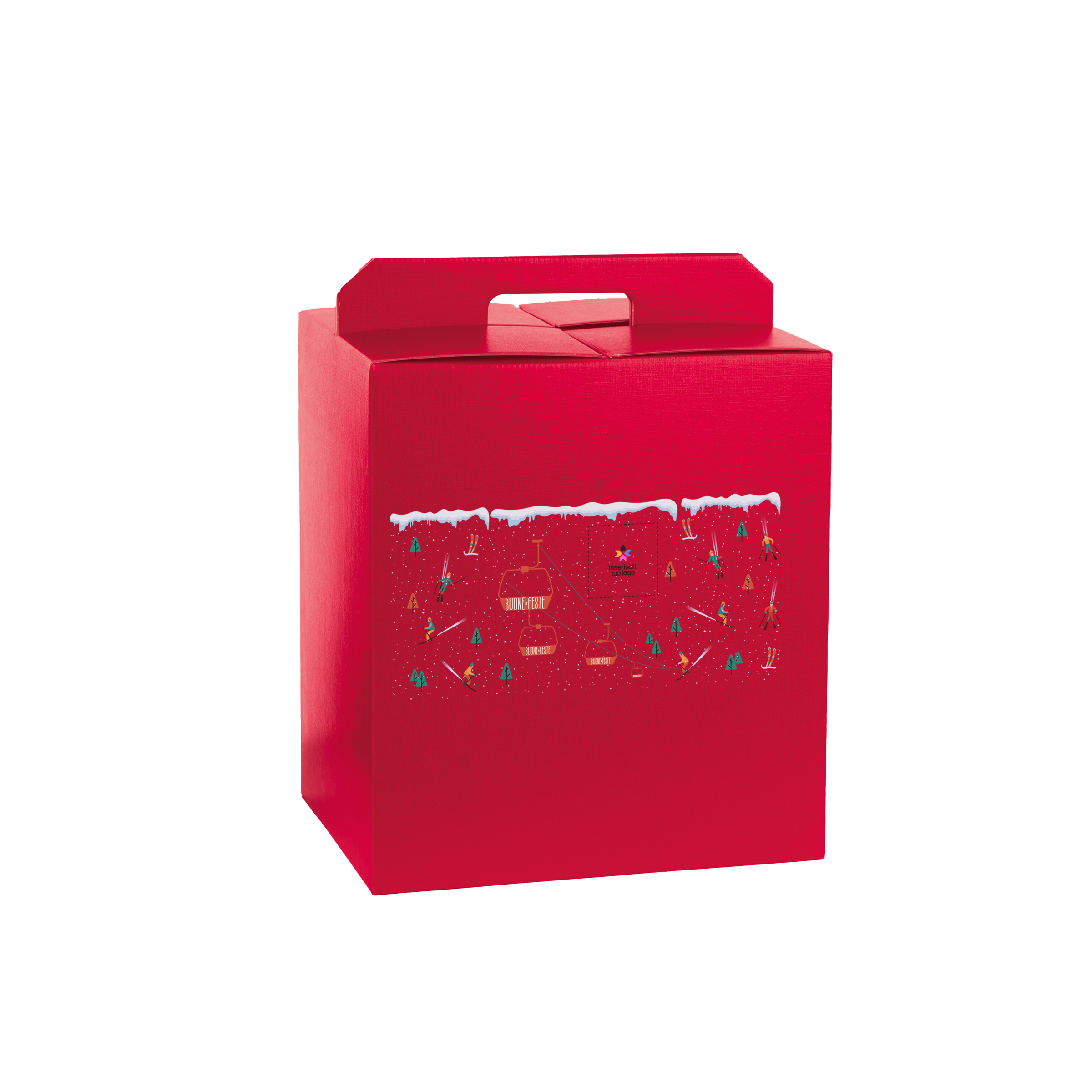 Scatole porta panettone + bottiglie fibra rosso- Printcentral - - -