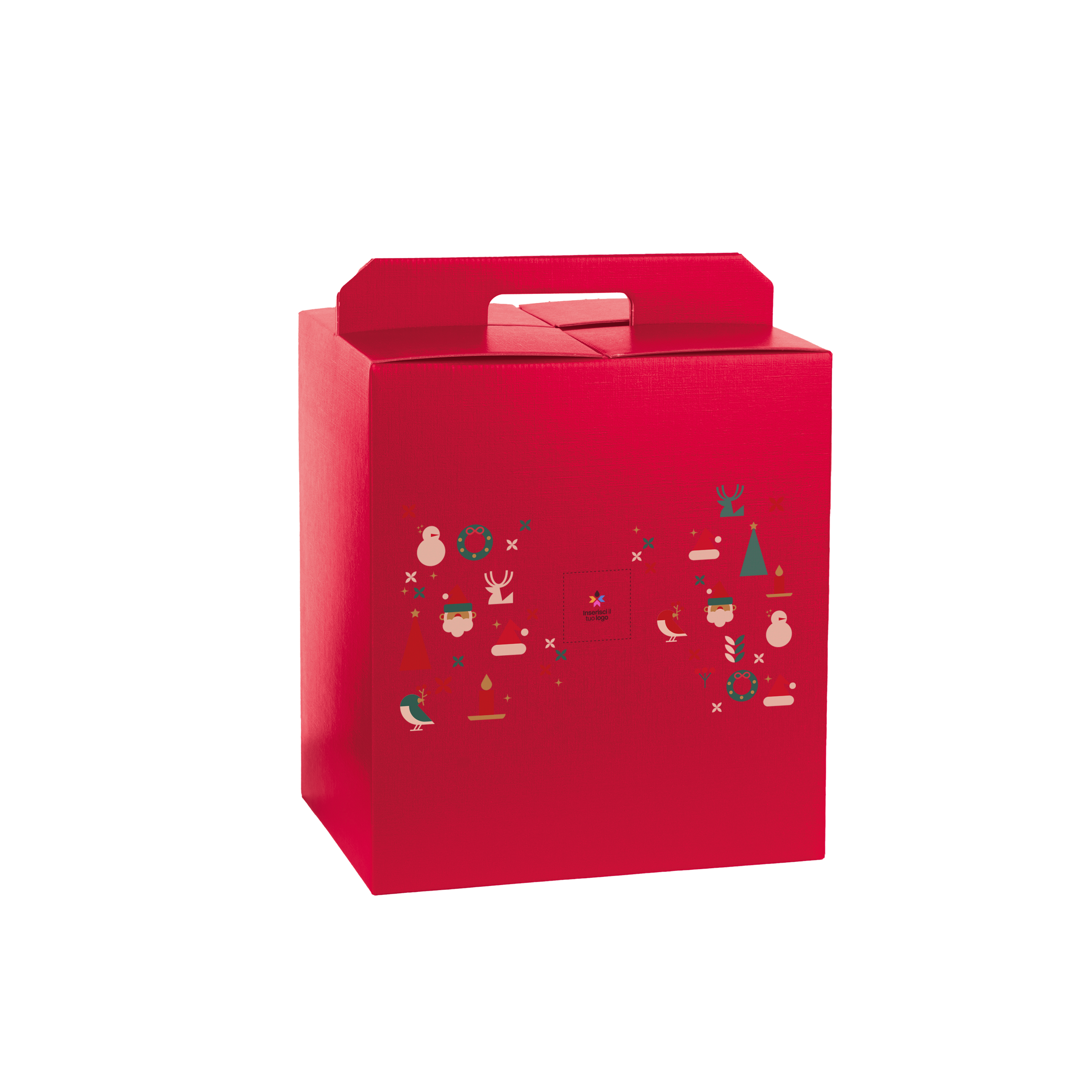 Scatole porta panettone + bottiglie fibra rosso- Printcentral - - -