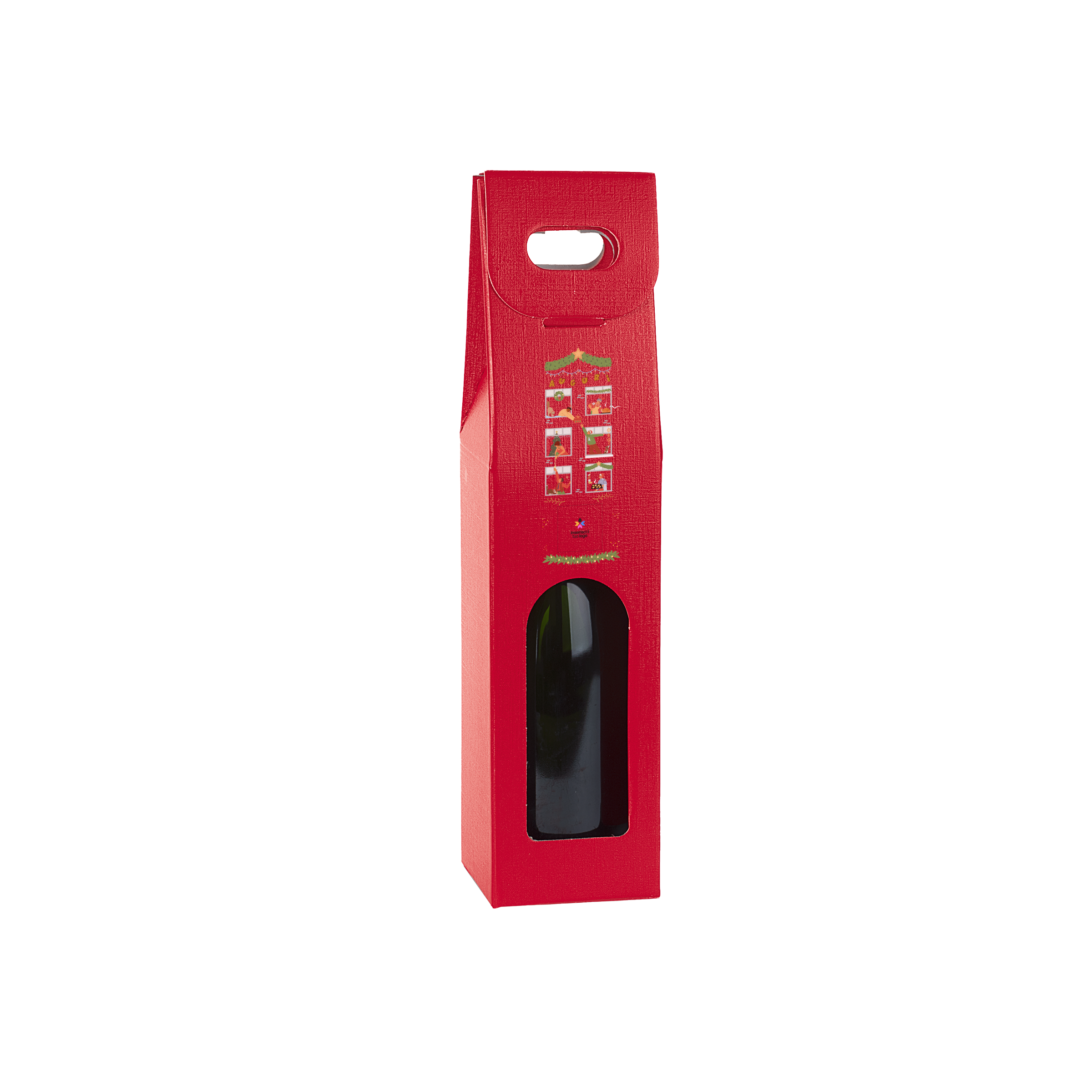 Scatole porta bottiglia fibra rosso- Printcentral - - -