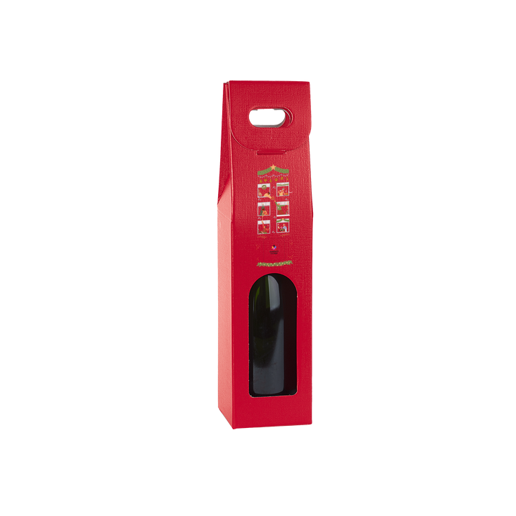 Scatole porta bottiglia fibra rosso- Printcentral - - -