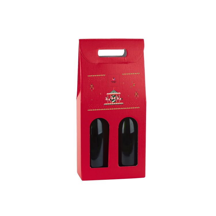 Scatole porta bottiglia fibra rosso- Printcentral - - -