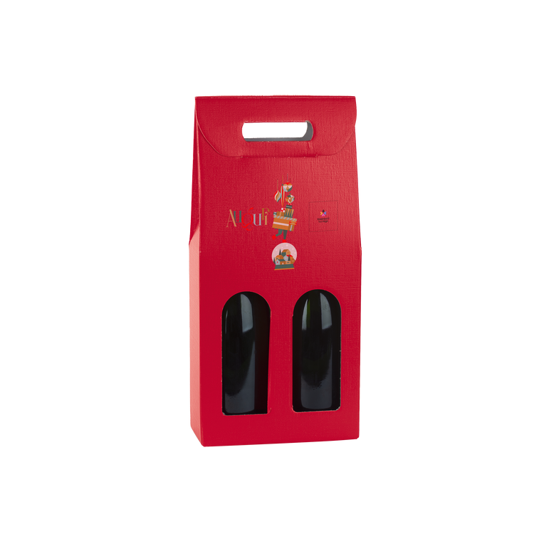Scatole porta bottiglia fibra rosso- Printcentral - - -