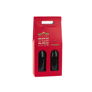 Scatole porta bottiglia fibra rosso- Printcentral - - -