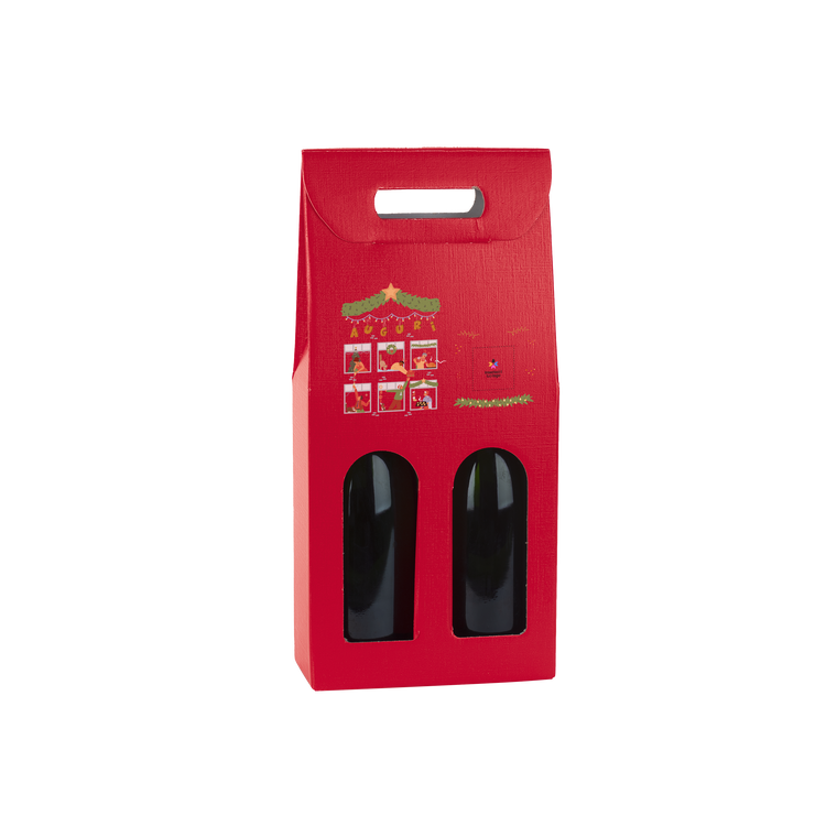Scatole porta bottiglia fibra rosso- Printcentral - - -