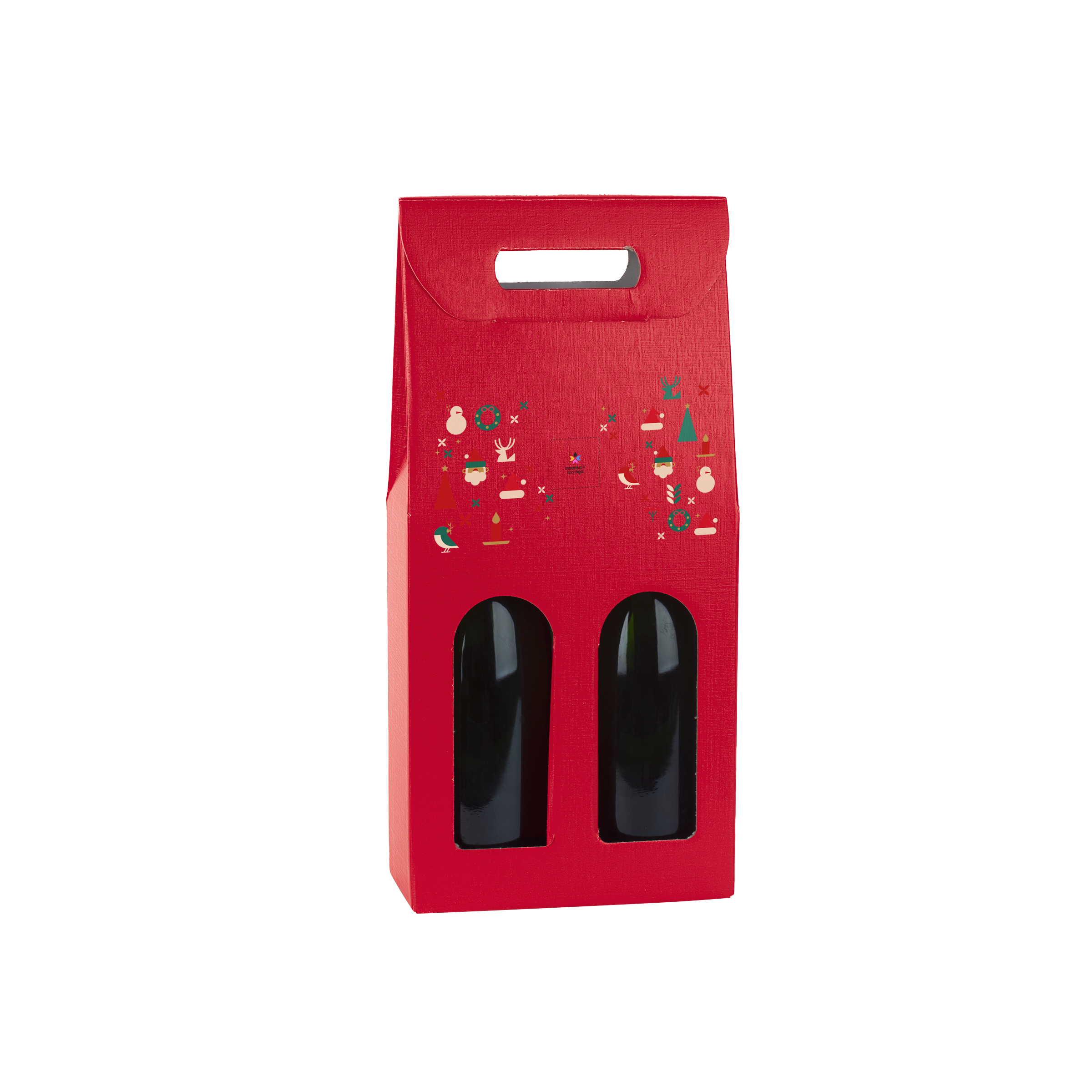 Scatole porta bottiglia fibra rosso- Printcentral - - -