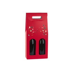 Scatole porta bottiglia fibra rosso- Printcentral - - -