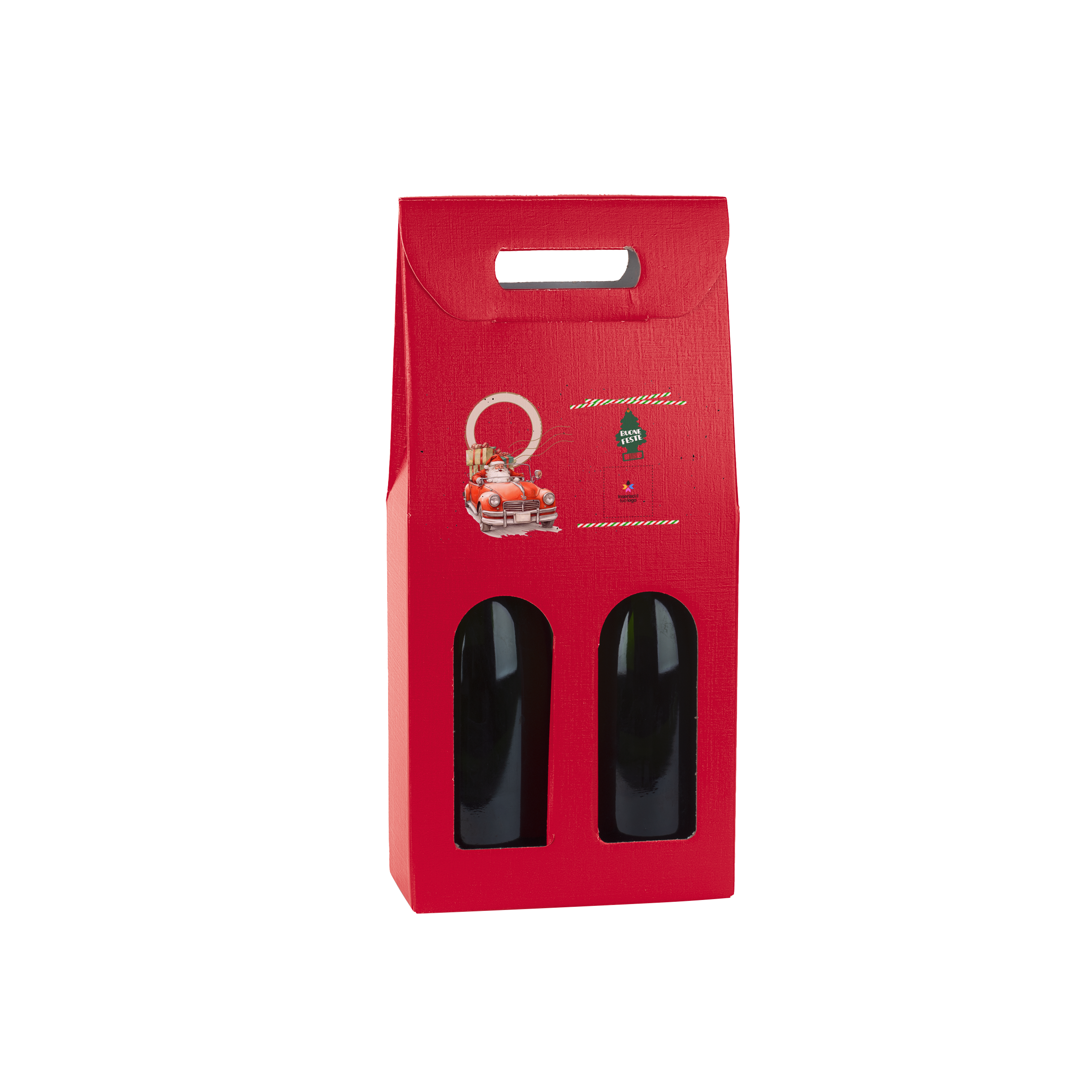Scatole porta bottiglia fibra rosso- Printcentral - - -