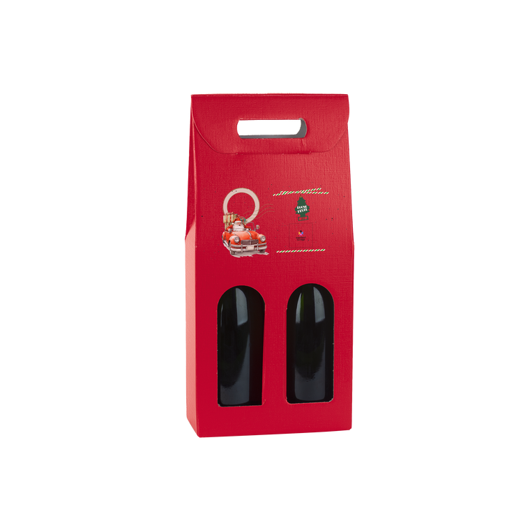 Scatole porta bottiglia fibra rosso- Printcentral - - -