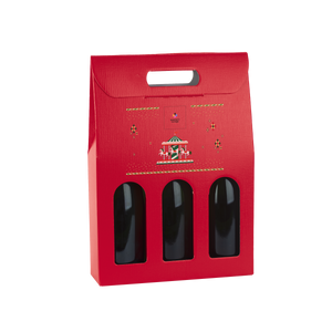 Scatole porta bottiglia fibra rosso- Printcentral - - -