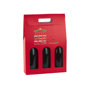 Scatole porta bottiglia fibra rosso- Printcentral - - -