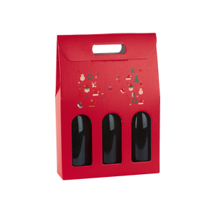 Scatole porta bottiglia fibra rosso- Printcentral - - -