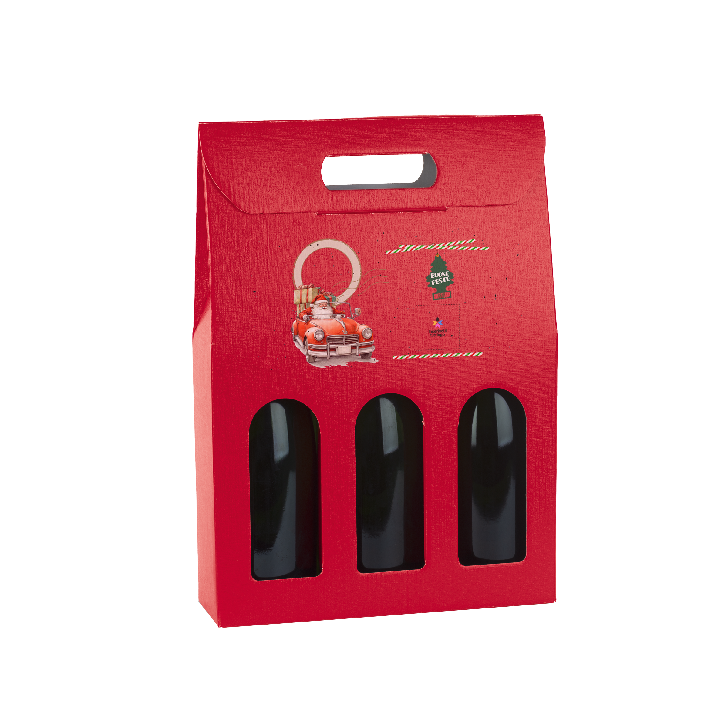 Scatole porta bottiglia fibra rosso- Printcentral - - -