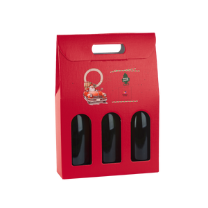 Scatole porta bottiglia fibra rosso- Printcentral - - -