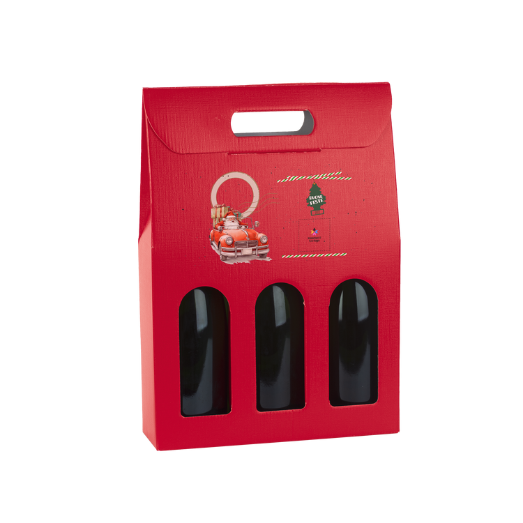 Scatole porta bottiglia fibra rosso- Printcentral - - -