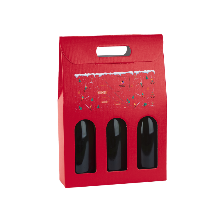 Scatole porta bottiglia fibra rosso- Printcentral - - -