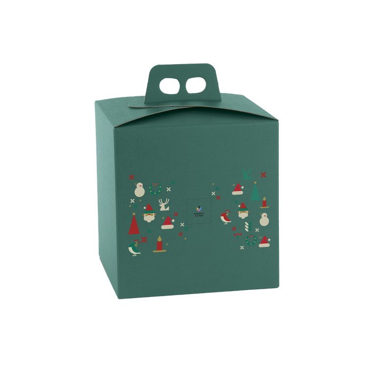 Scatole porta panettone quadrella fibra verde- Printcentral - - -