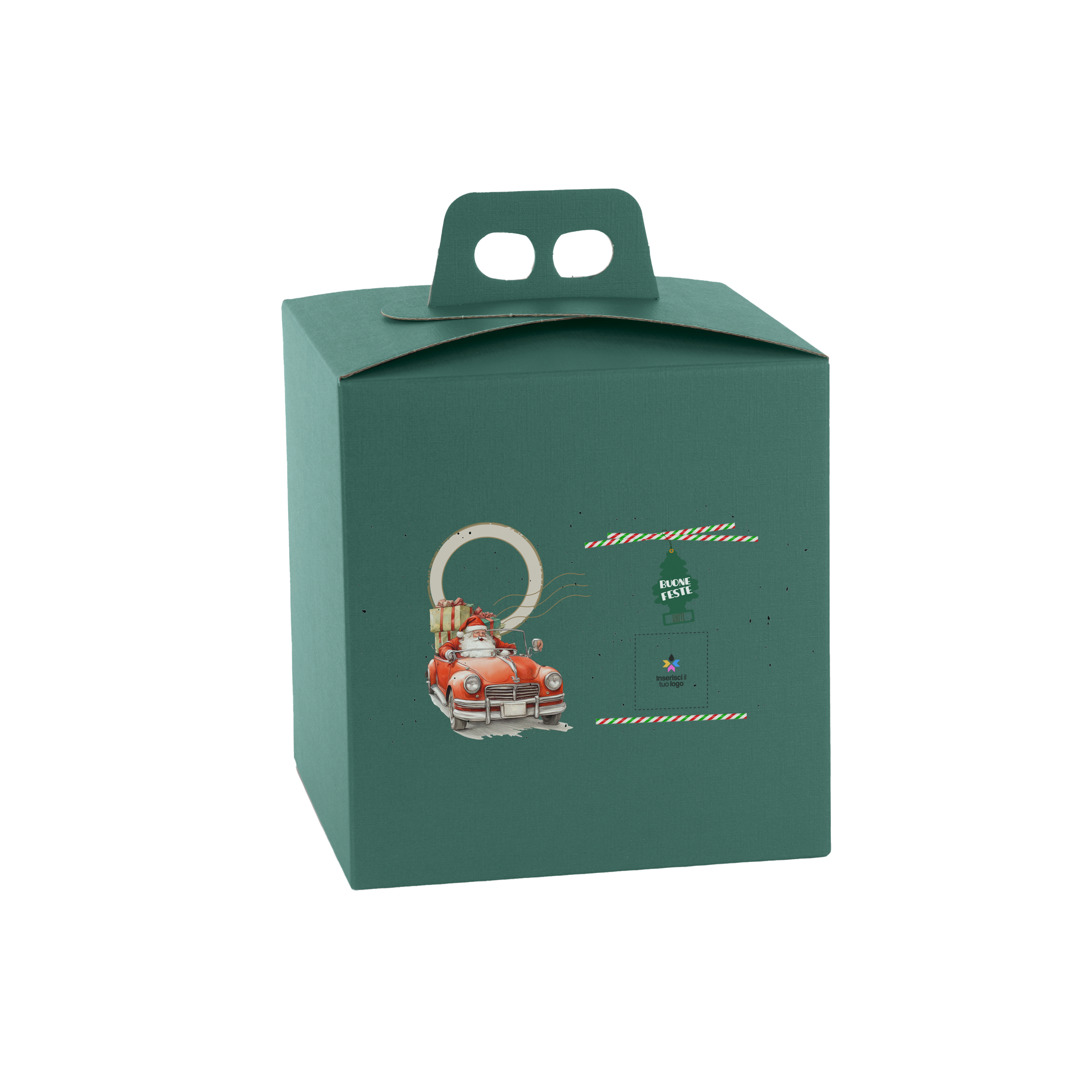 Scatole porta panettone quadrella fibra verde- Printcentral - - -