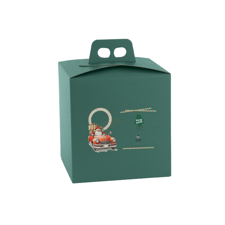 Scatole porta panettone quadrella fibra verde- Printcentral - - -