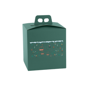 Scatole porta panettone quadrella fibra verde- Printcentral - - -