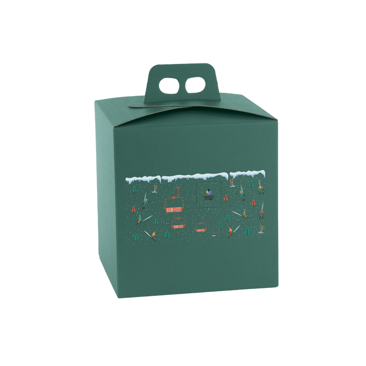 Scatole porta panettone quadrella fibra verde- Printcentral - - -