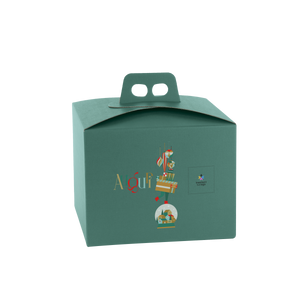 Scatole porta panettone quadrella fibra verde- Printcentral - - -