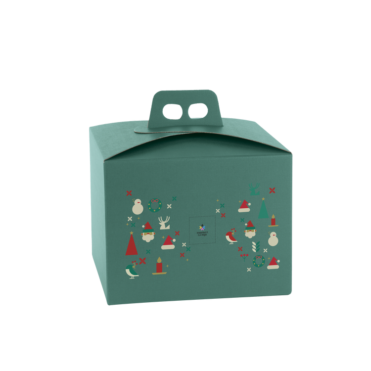 Scatole porta panettone quadrella fibra verde- Printcentral - - -
