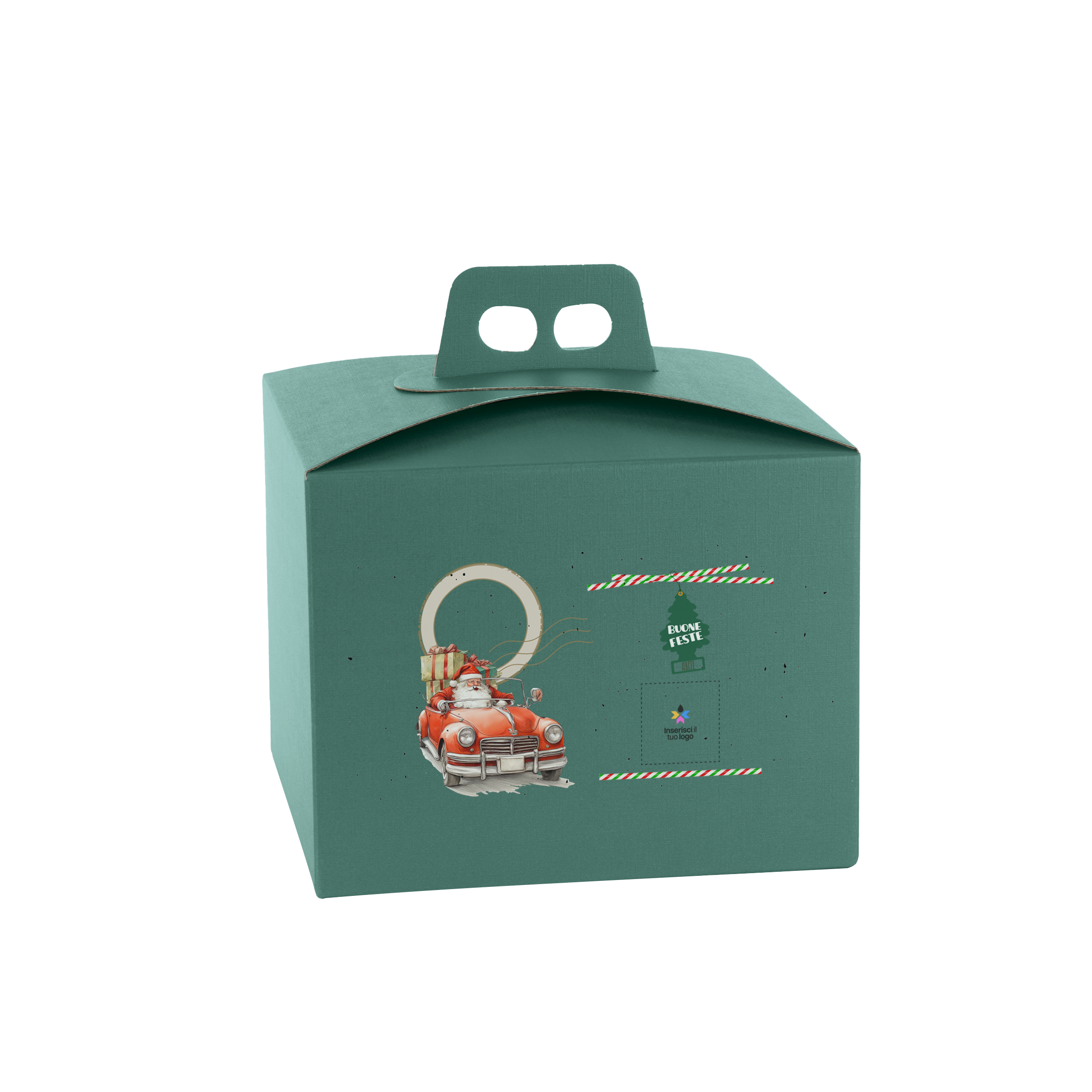 Scatole porta panettone quadrella fibra verde- Printcentral - - -