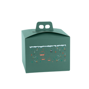 Scatole porta panettone quadrella fibra verde- Printcentral - - -