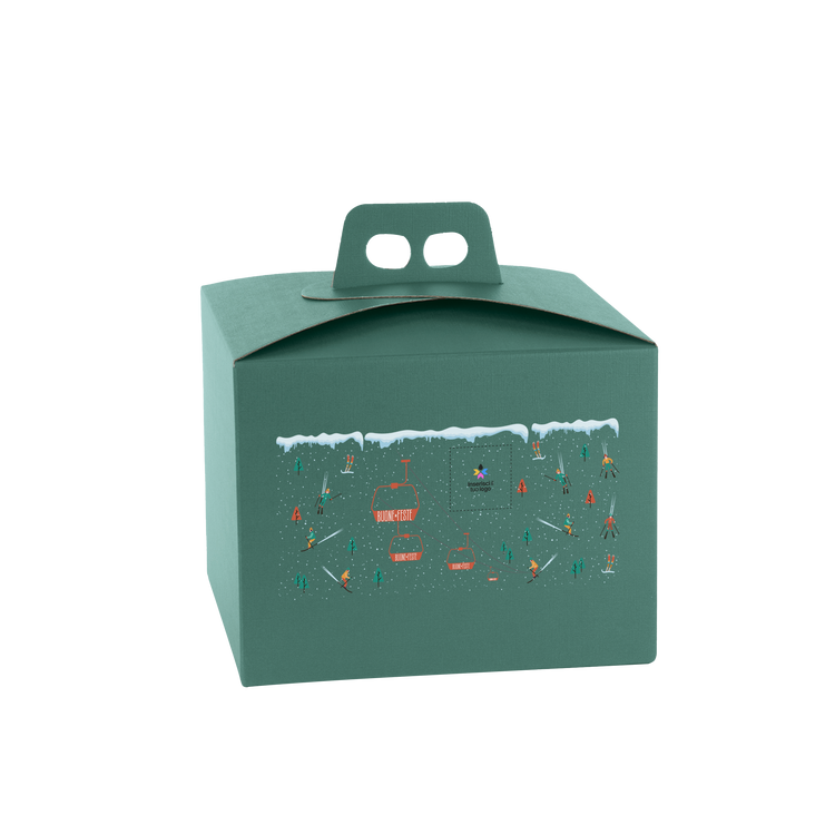 Scatole porta panettone quadrella fibra verde- Printcentral - - -