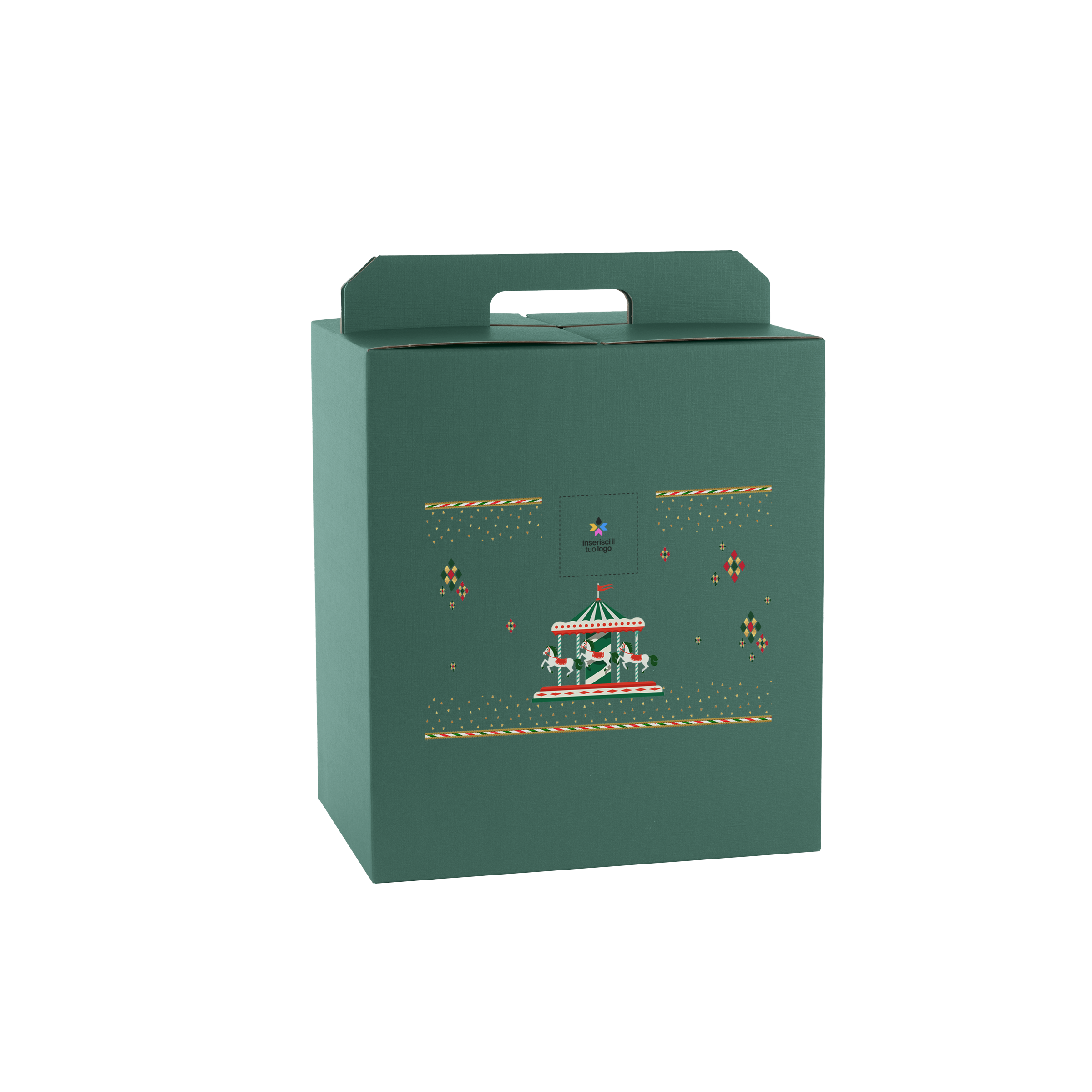 Scatole porta panettone + bottiglie fibra verde- Printcentral - - -