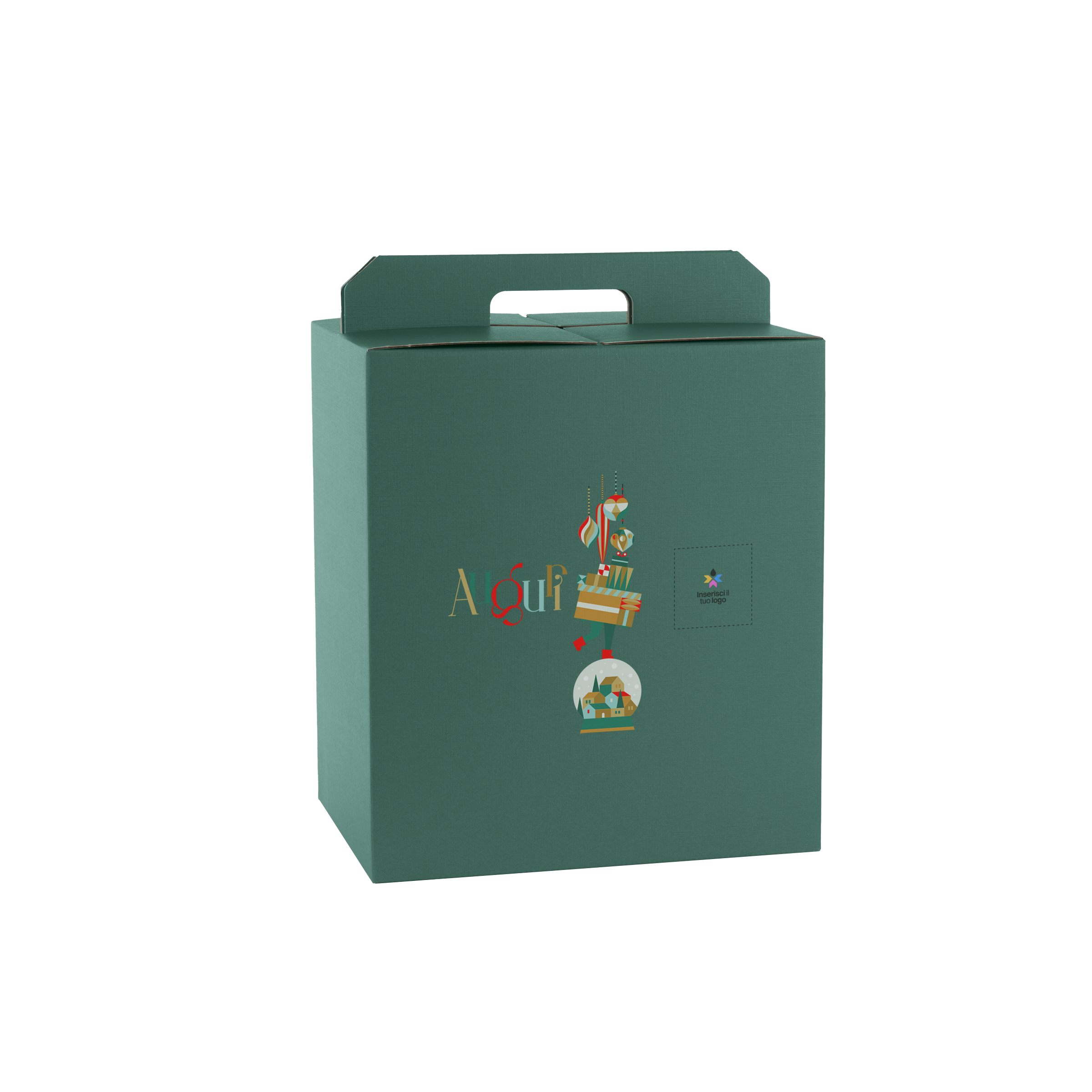 Scatole porta panettone + bottiglie fibra verde- Printcentral - - -